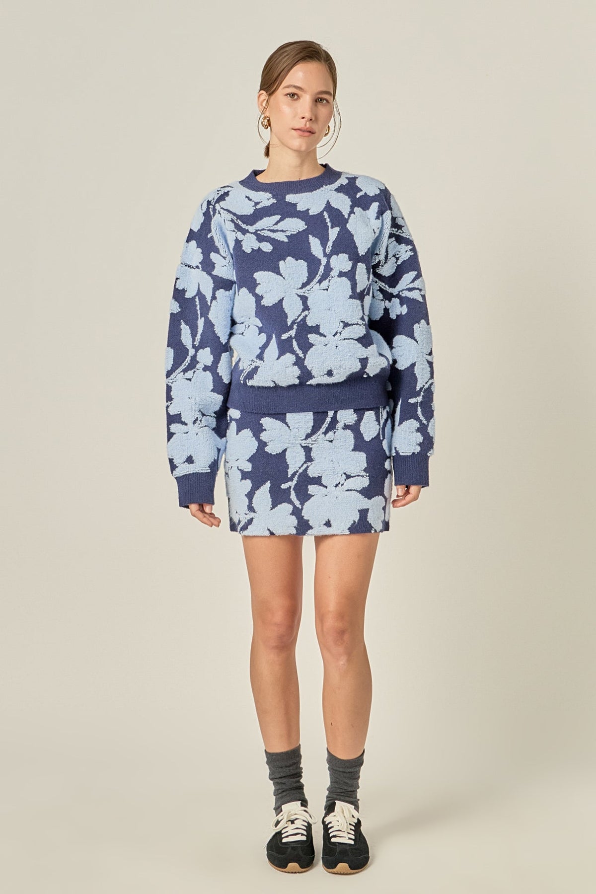 ENGLISH FACTORY - Fuzzy Flower Sweater - SWEATERS & KNITS available at Objectrare