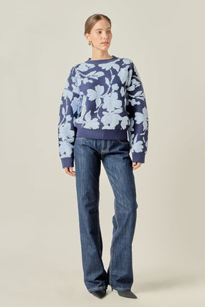 ENGLISH FACTORY - Fuzzy Flower Sweater - SWEATERS & KNITS available at Objectrare