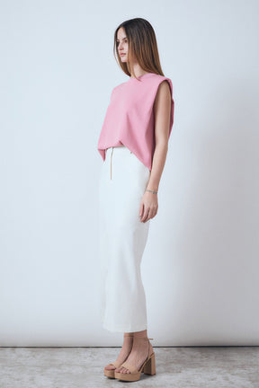 ENDLESS ROSE - Glitter Power Shoulder Knit Top - TOPS available at Objectrare