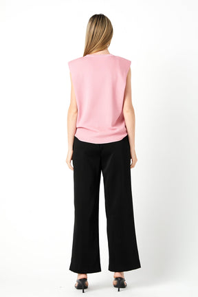 ENDLESS ROSE - Endless Rose - Glitter Power Shoulder Knit Top - TOPS available at Objectrare