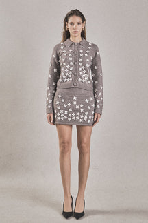 ENDLESS ROSE - Flower Detail Knit Cardigan - SWEATERS & KNITS available at Objectrare