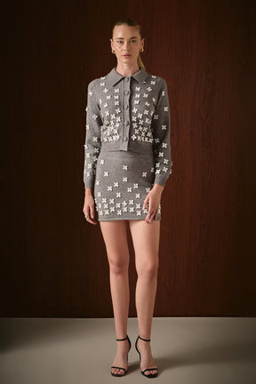 ENDLESS ROSE - Flower Detail Knit Skirt - SKIRTS available at Objectrare