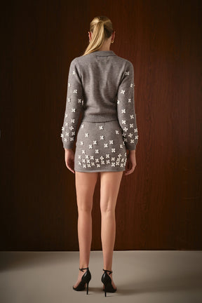 ENDLESS ROSE - Flower Detail Knit Skirt - SKIRTS available at Objectrare