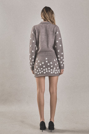 ENDLESS ROSE - Flower Detail Knit Skirt - SKIRTS available at Objectrare