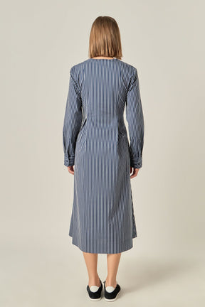 Bella Stripe Origami Midi Dress