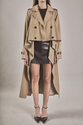 ENDLESS ROSE - High Low Trench Coat - COATS available at Objectrare