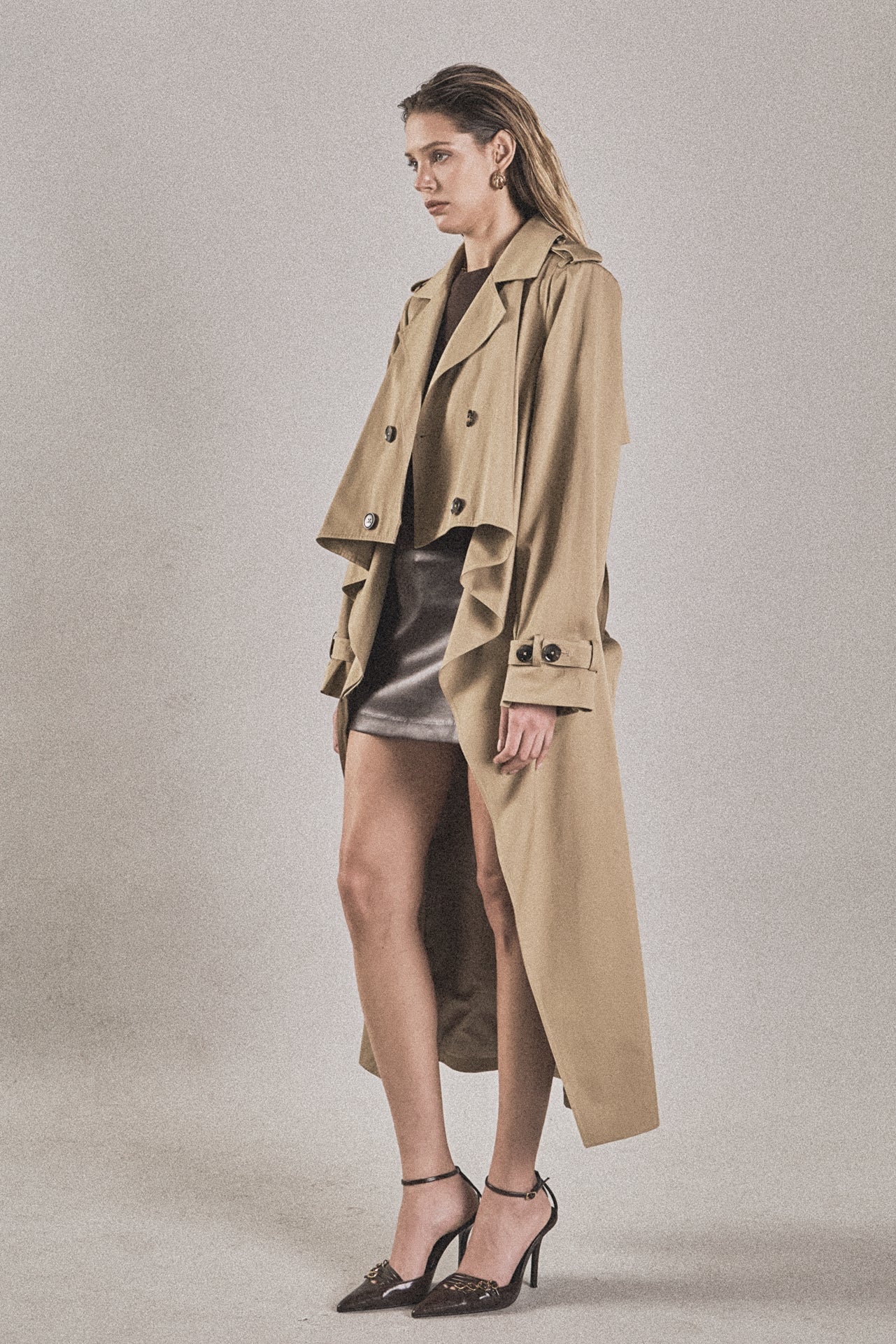 ENDLESS ROSE - High Low Trench Coat - COATS available at Objectrare