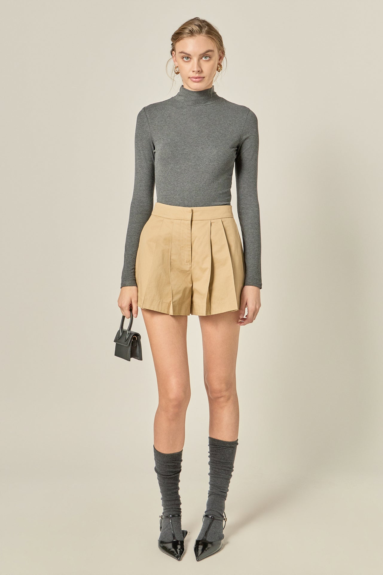 ENGLISH FACTORY - Tuck Detailed Shorts - SHORTS available at Objectrare