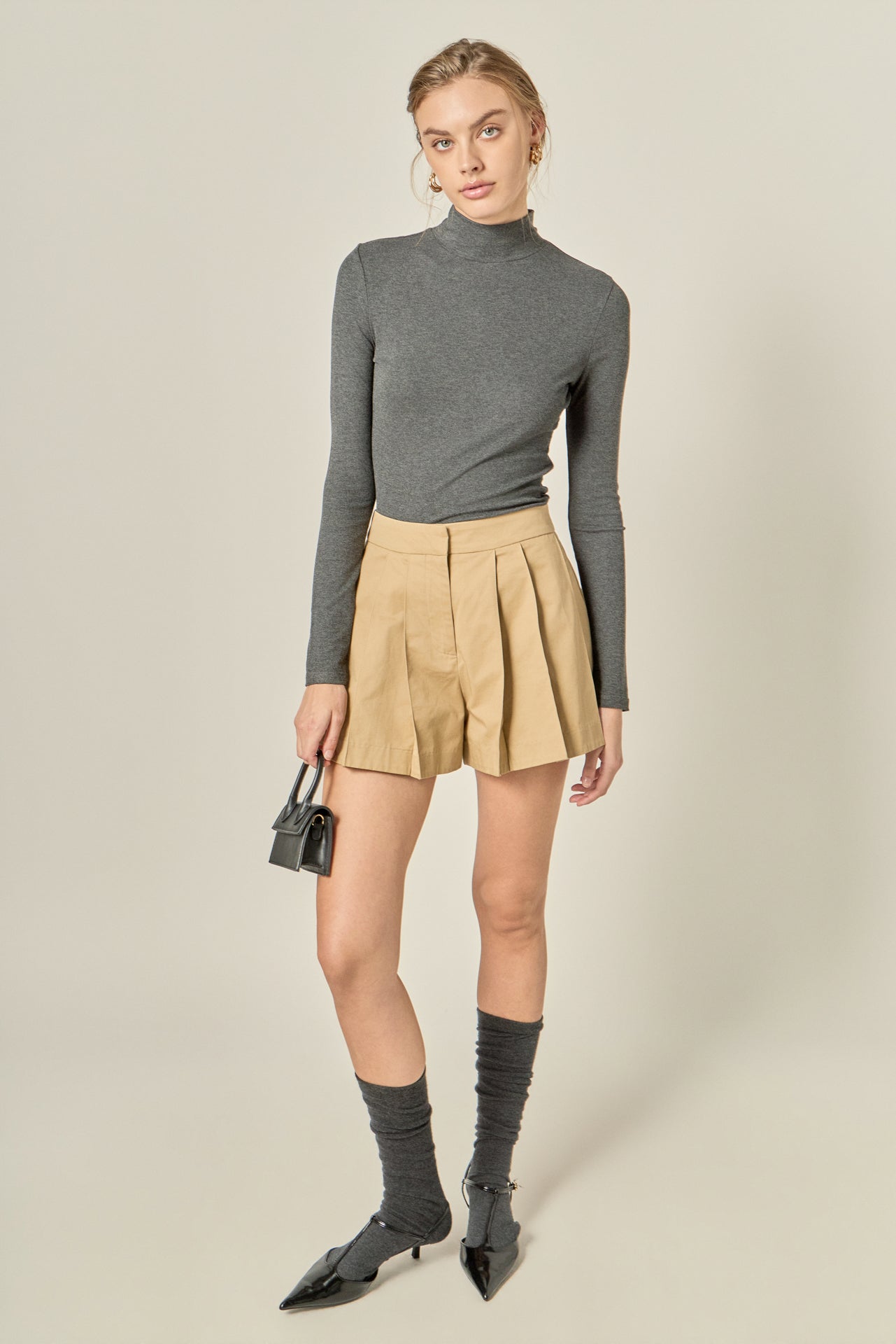 ENGLISH FACTORY - Tuck Detailed Shorts - SHORTS available at Objectrare