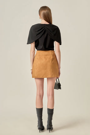 ENGLISH FACTORY - Bow Mixed Media Top - TOPS available at Objectrare