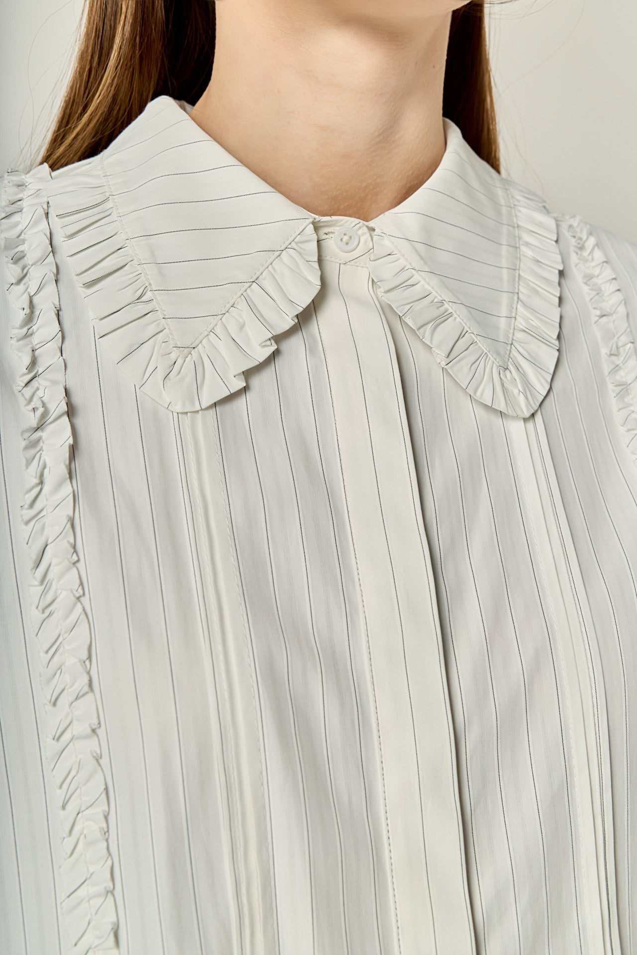 ENGLISH FACTORY - Classic Pintuck Ruffle Shirt - SHIRTS & BLOUSES available at Objectrare
