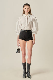 ENGLISH FACTORY - Amelie Rhinestone Trim Shirt - TOPS available at Objectrare