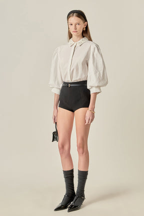 ENGLISH FACTORY - Amelie Rhinestone Trim Shirt - TOPS available at Objectrare