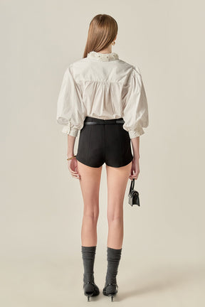 ENGLISH FACTORY - Amelie Rhinestone Trim Shirt - TOPS available at Objectrare
