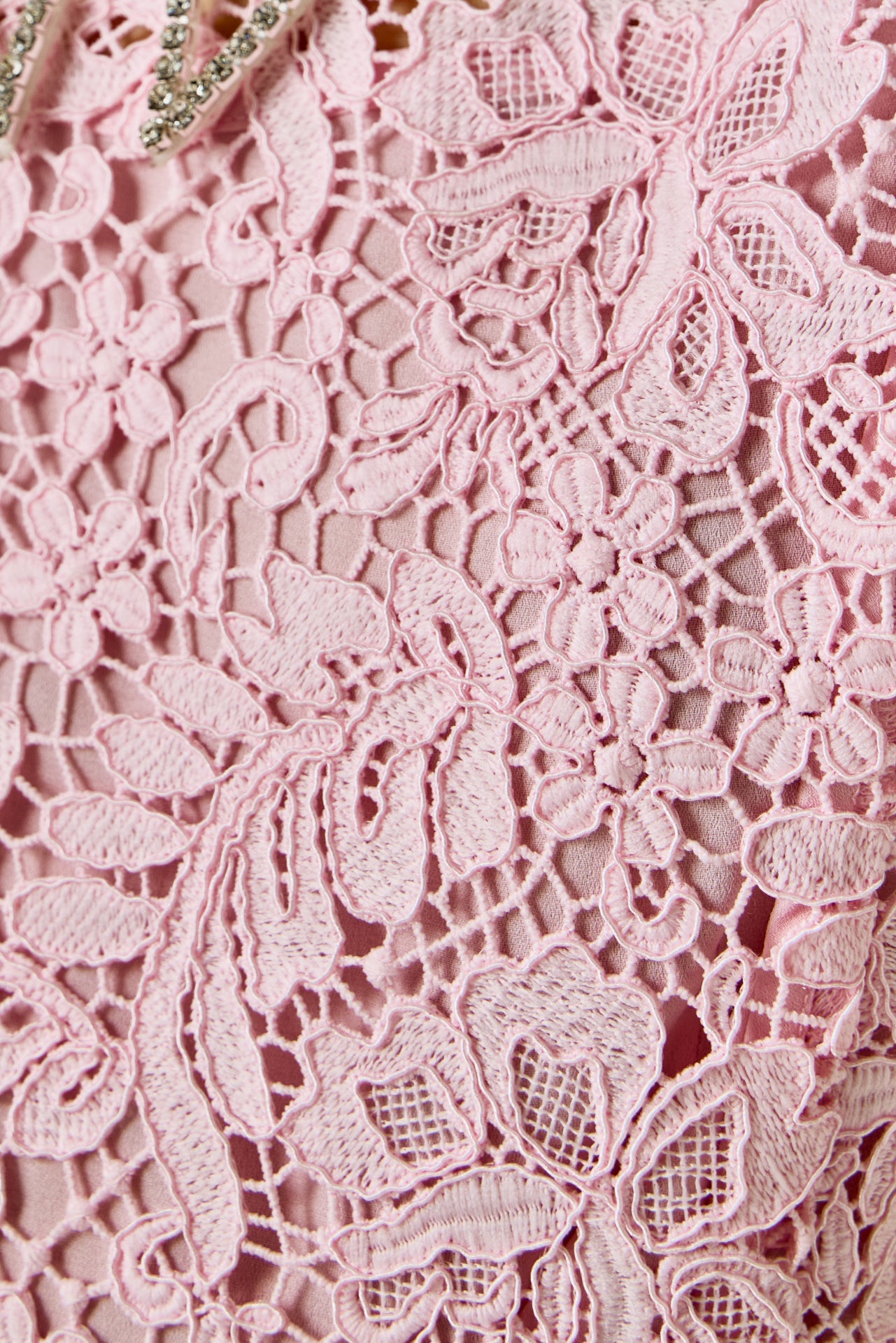 Rhinestone Bow Detailed Lace Sleeveless Midi Dress