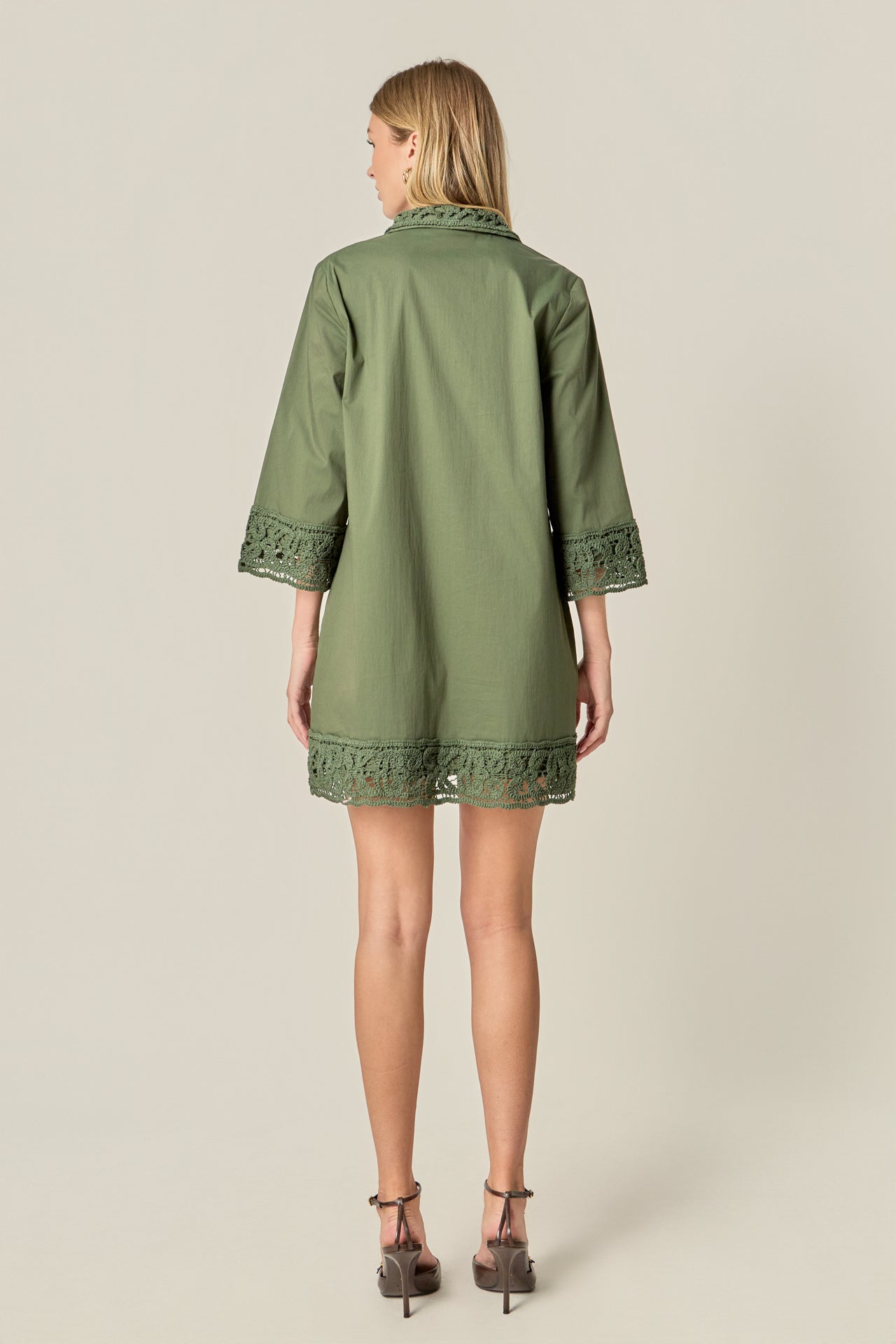 ENGLISH FACTORY - Crochet Accent Mini Dress - DRESSES available at Objectrare