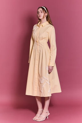ENGLISH FACTORY - Structured Waist Applique Shirt Dress - DRESSES available at Objectrare