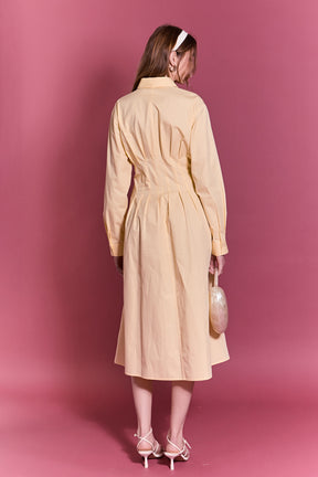 Structured Waist Applique Shirt Dress