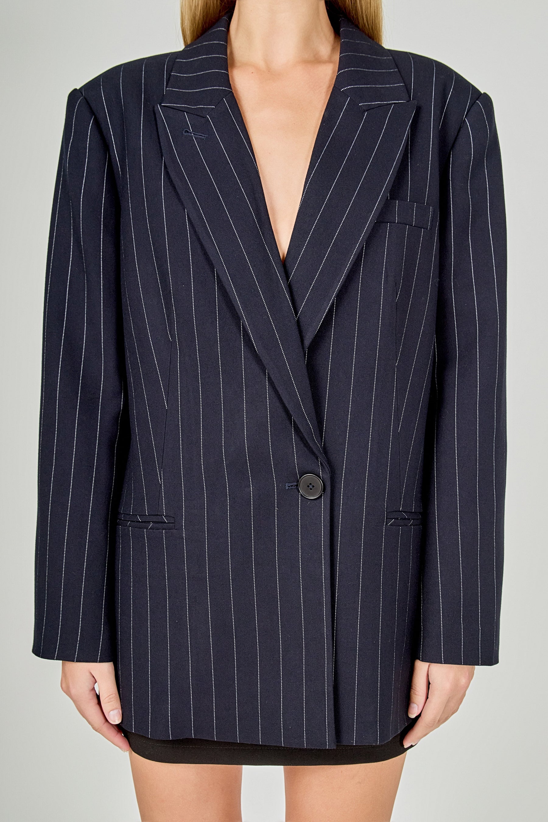 ENDLESS ROSE - Oversized Pinstripe Blazer - BLAZERS available at Objectrare