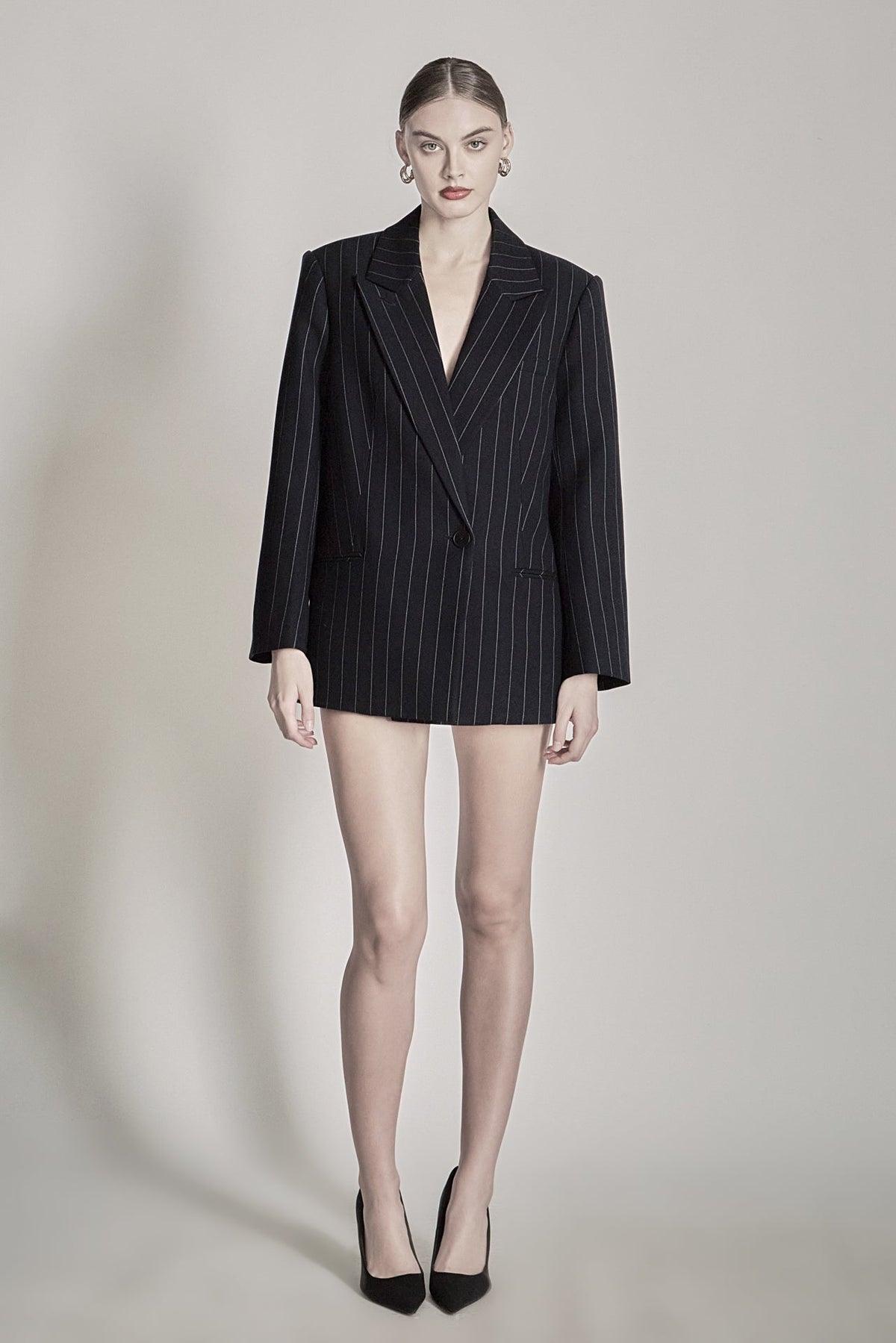 ENDLESS ROSE - Oversized Pinstripe Blazer - BLAZERS available at Objectrare
