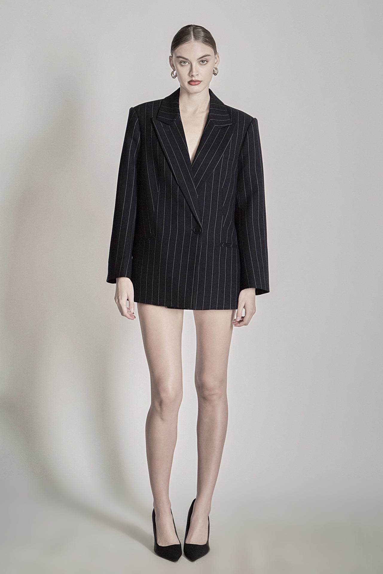ENDLESS ROSE - Oversized Pinstripe Blazer - BLAZERS available at Objectrare