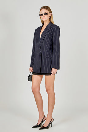 ENDLESS ROSE - Oversized Pinstripe Blazer - BLAZERS available at Objectrare
