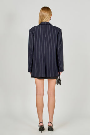ENDLESS ROSE - Oversized Pinstripe Blazer - BLAZERS available at Objectrare