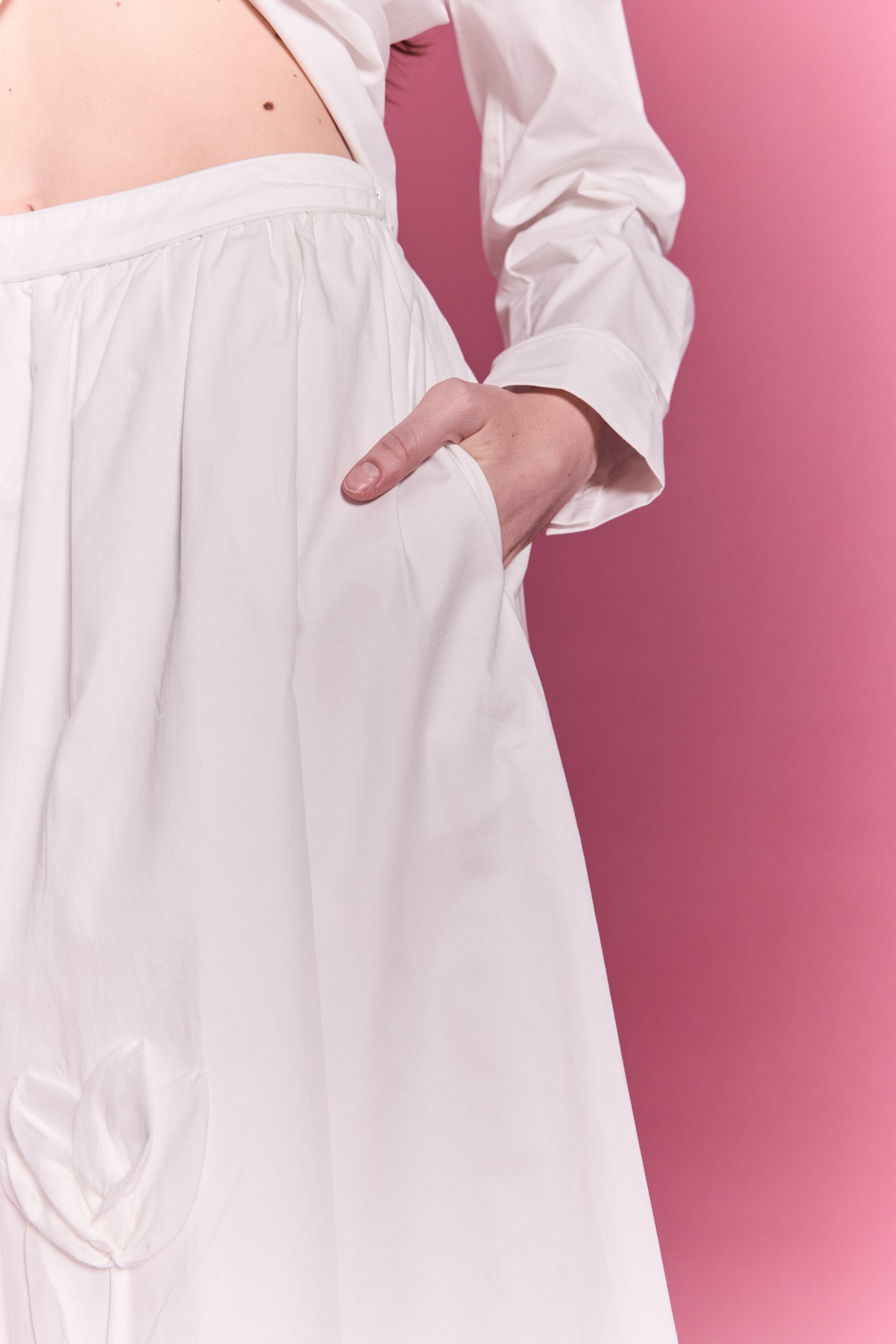 ENGLISH FACTORY - Floral Applique Midi Skirt - SKIRTS available at Objectrare