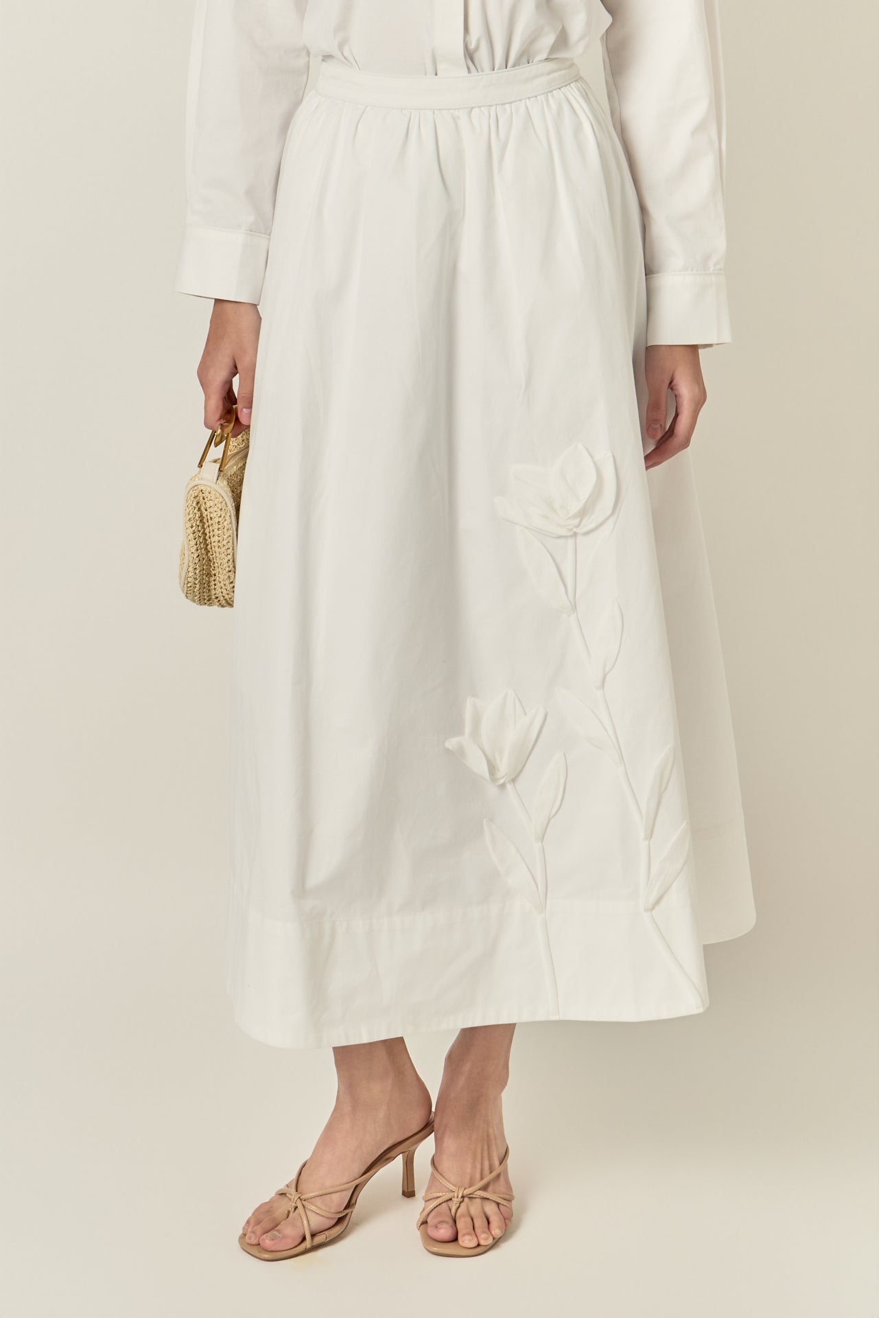 ENGLISH FACTORY - Floral Applique Midi Skirt - SKIRTS available at Objectrare