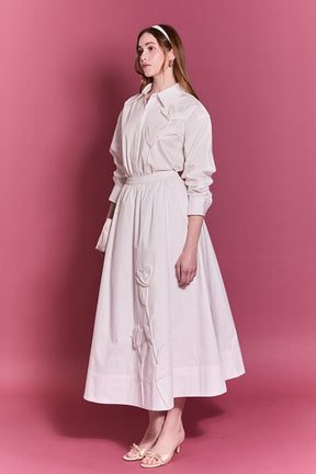 Floral Applique Midi Skirt