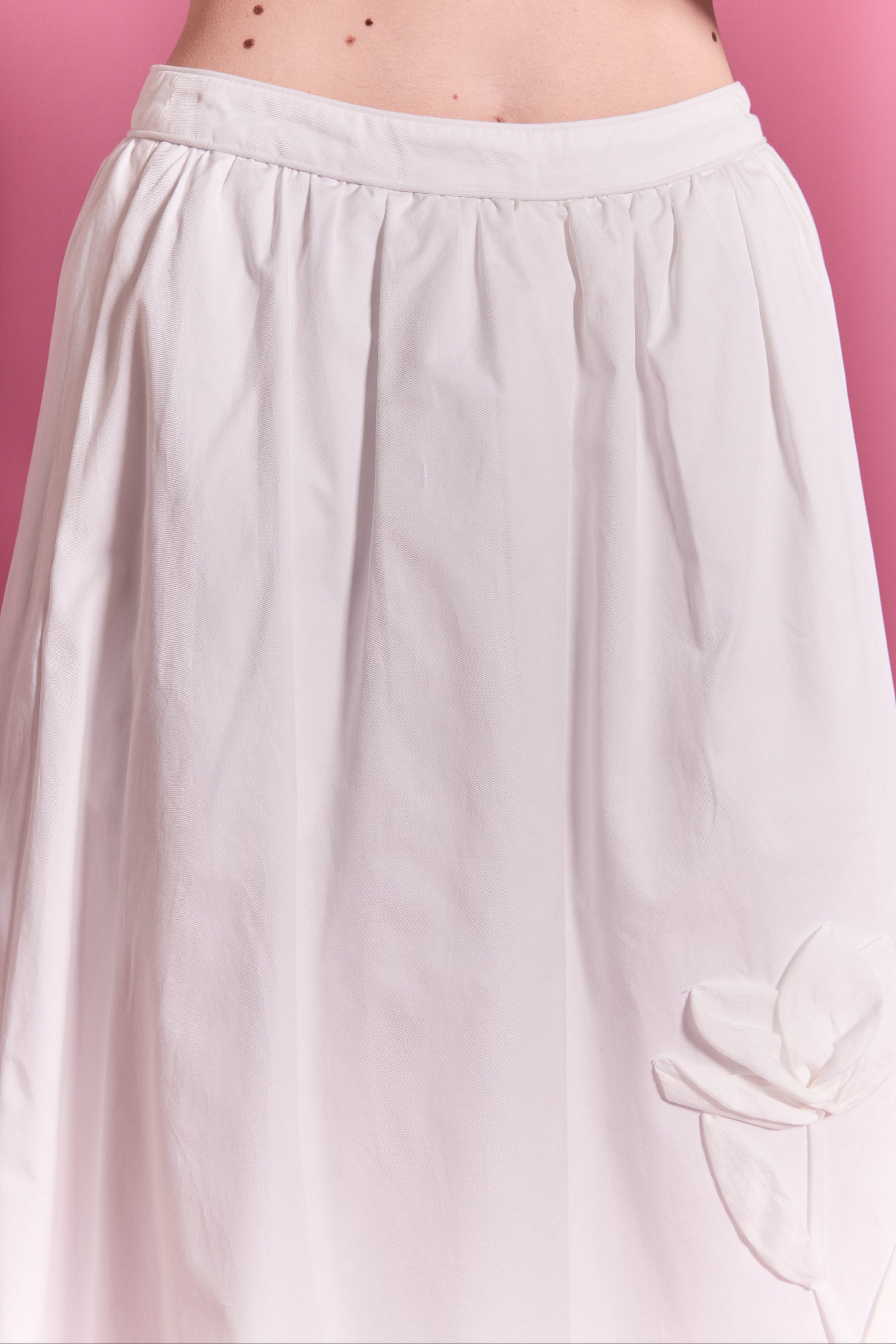 Floral Applique Midi Skirt