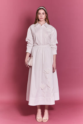 ENGLISH FACTORY - Floral Applique Midi Skirt - SKIRTS available at Objectrare