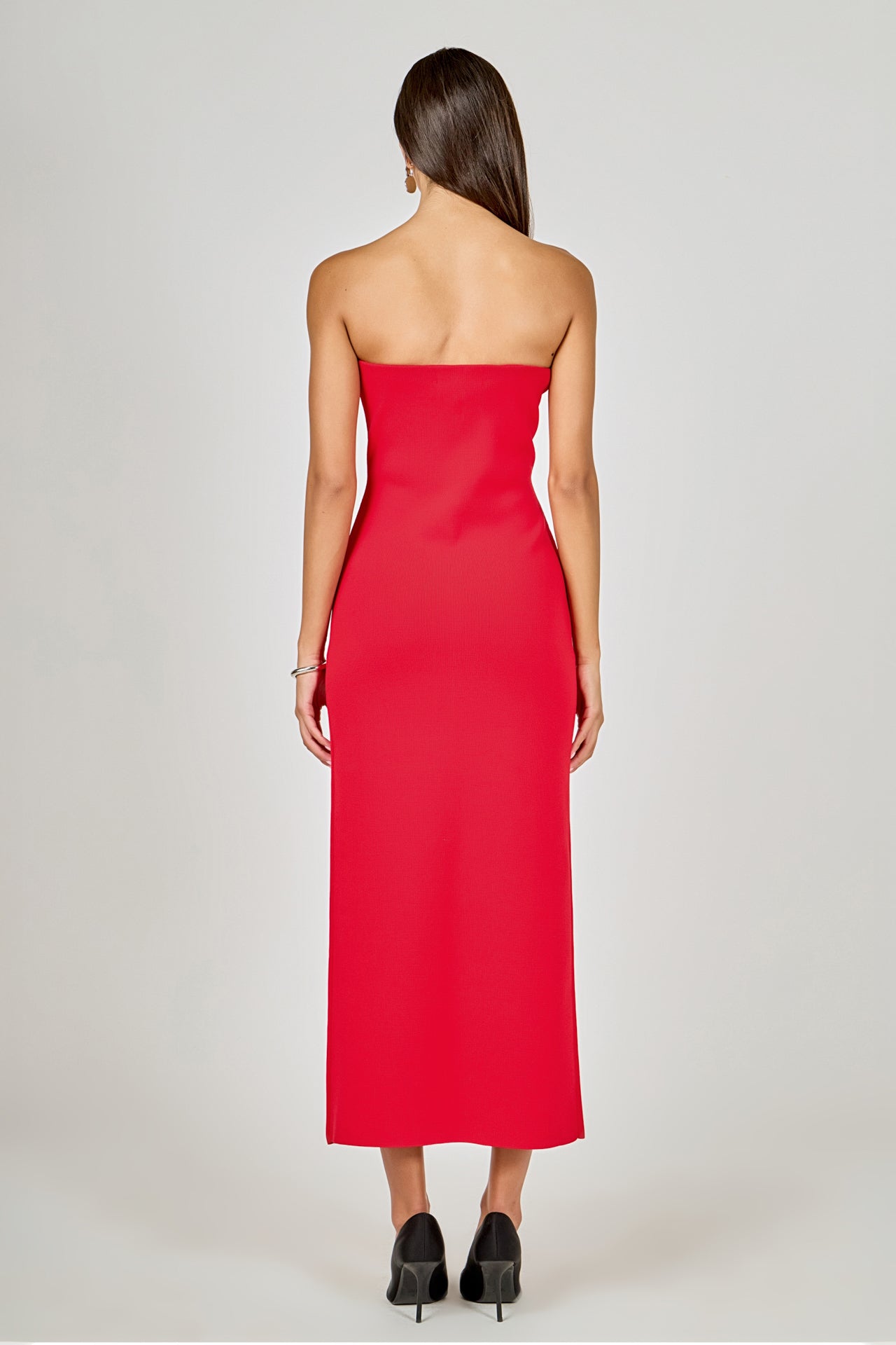 Lola Bow Accent Tube Midi Dress