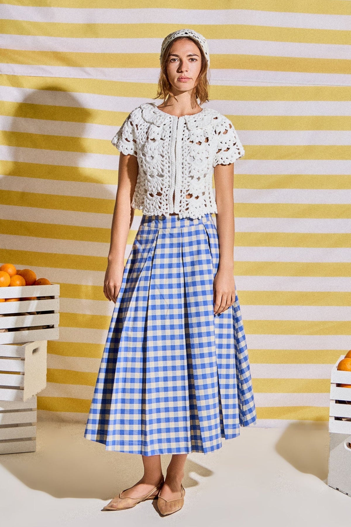 Crochet Knit Crop Cardigan