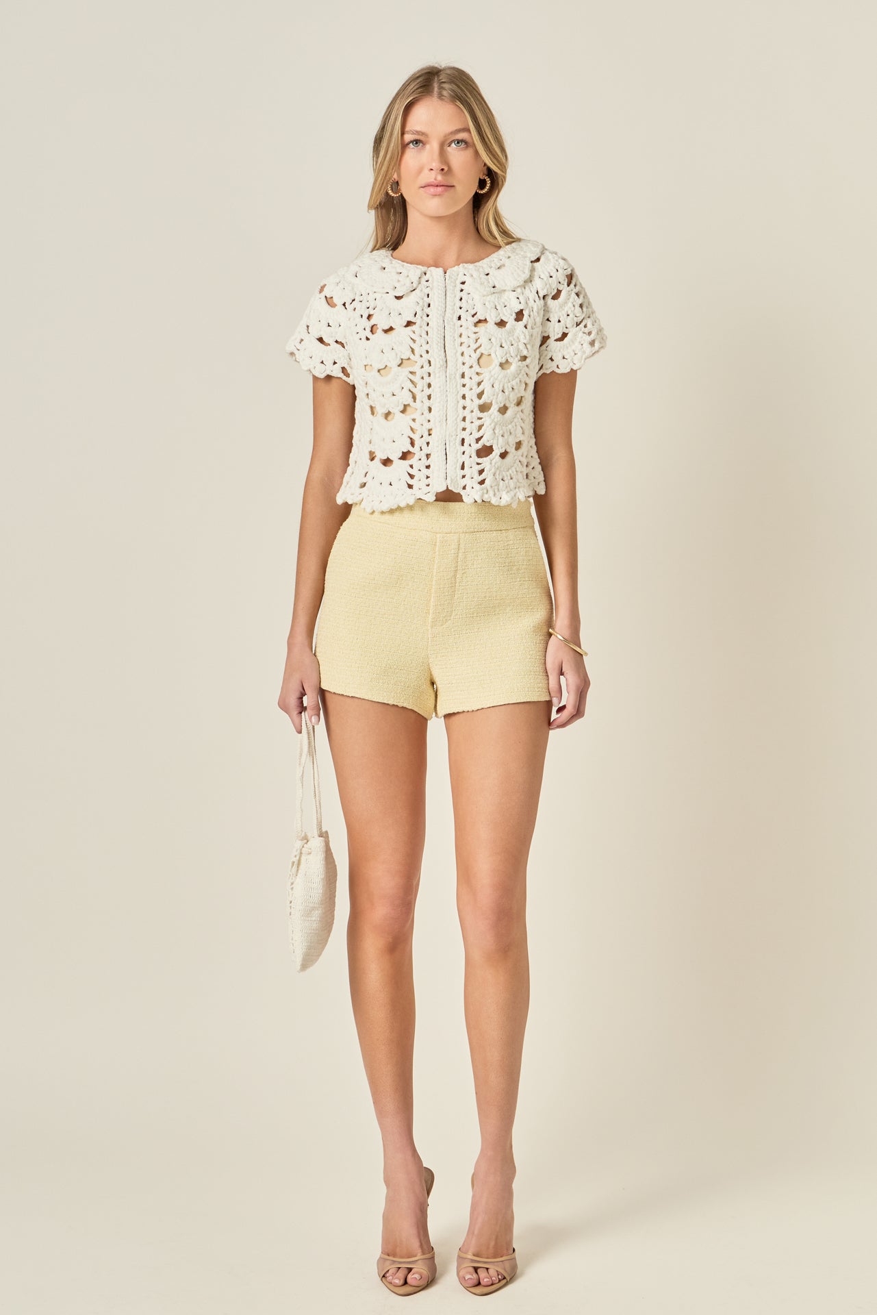 Crochet Knit Crop Cardigan