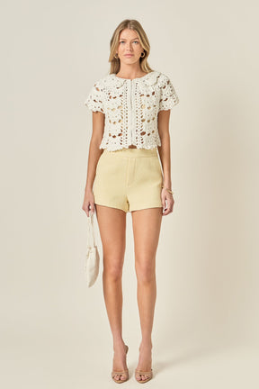 Crochet Knit Crop Cardigan