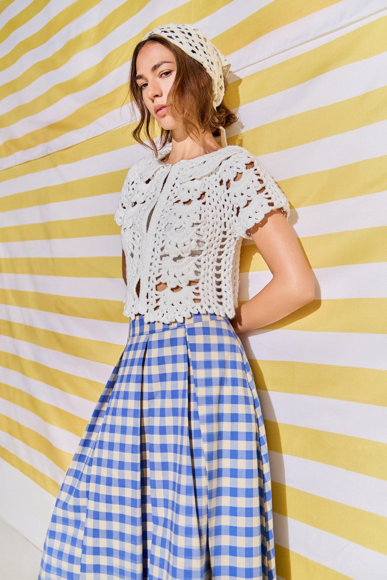 ENGLISH FACTORY - Crochet Knit Crop Cardigan - SWEATERS & KNITS available at Objectrare