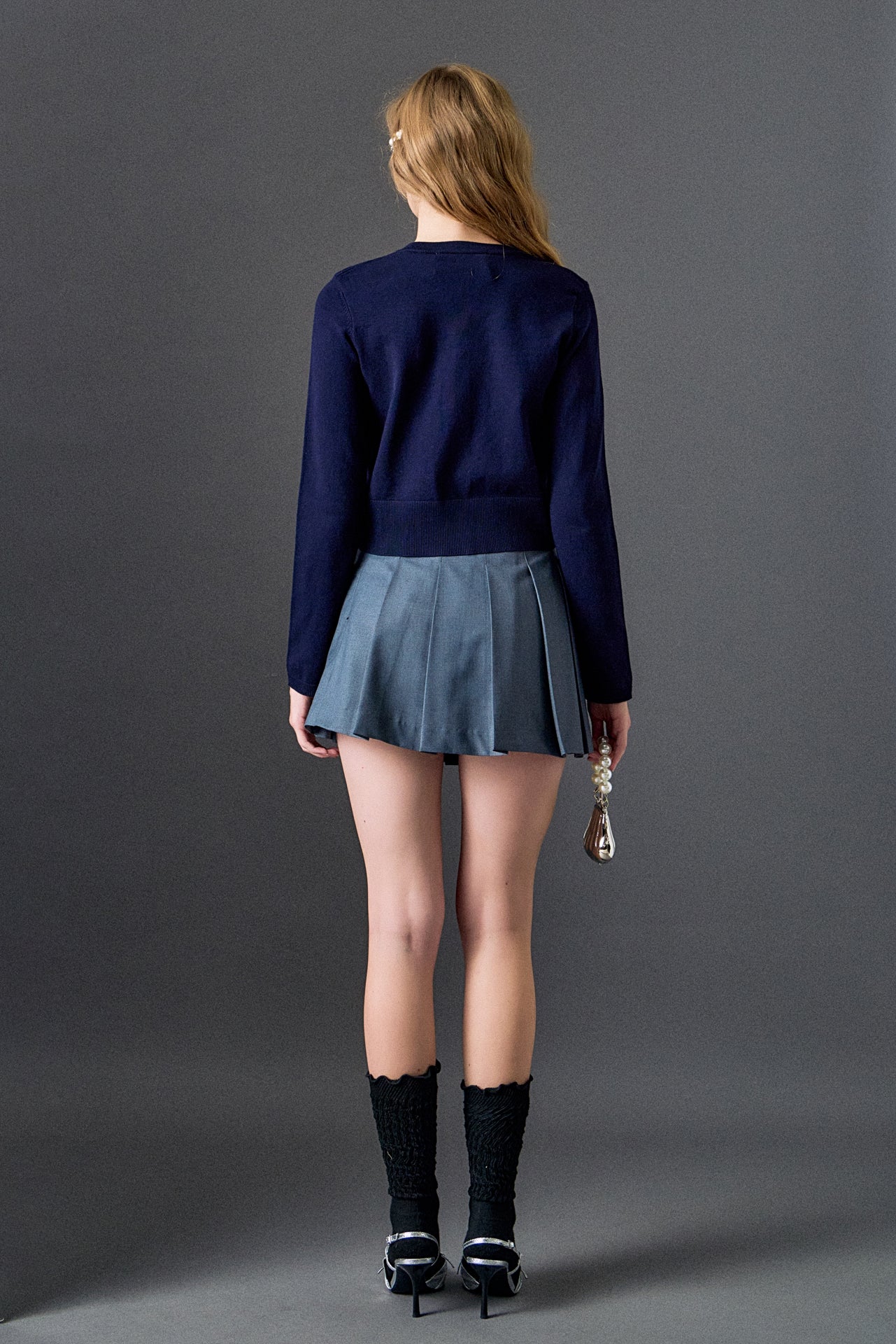 ENGLISH FACTORY - Pearl and Rhinestone Accent Cardigan - SWEATERS & KNITS available at Objectrare