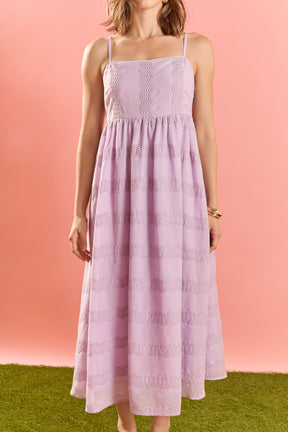 ENGLISH FACTORY - Embroidered Chiffon Sleeveless Midi Dress - DRESSES available at Objectrare