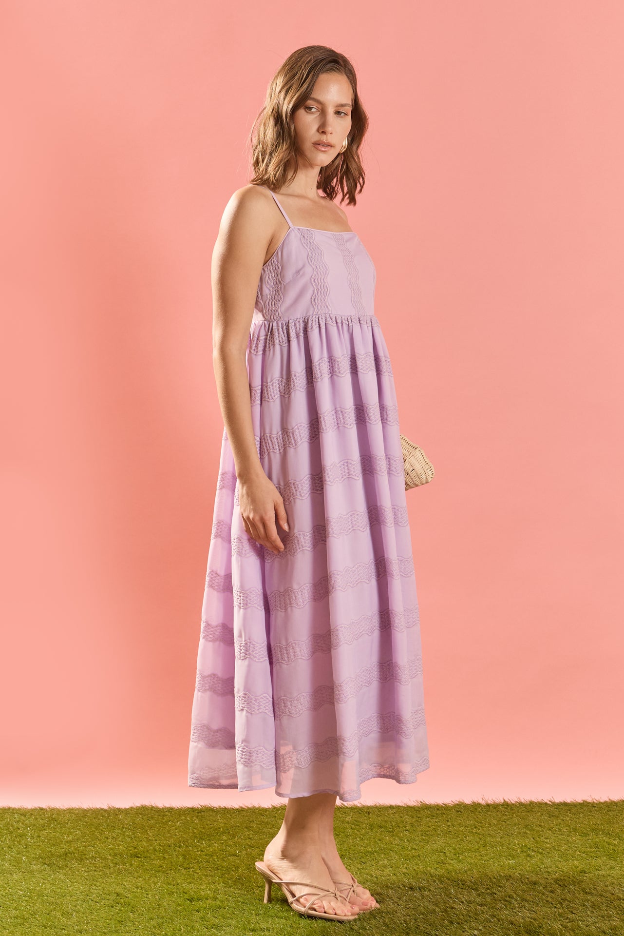 ENGLISH FACTORY - Embroidered Chiffon Sleeveless Midi Dress - DRESSES available at Objectrare