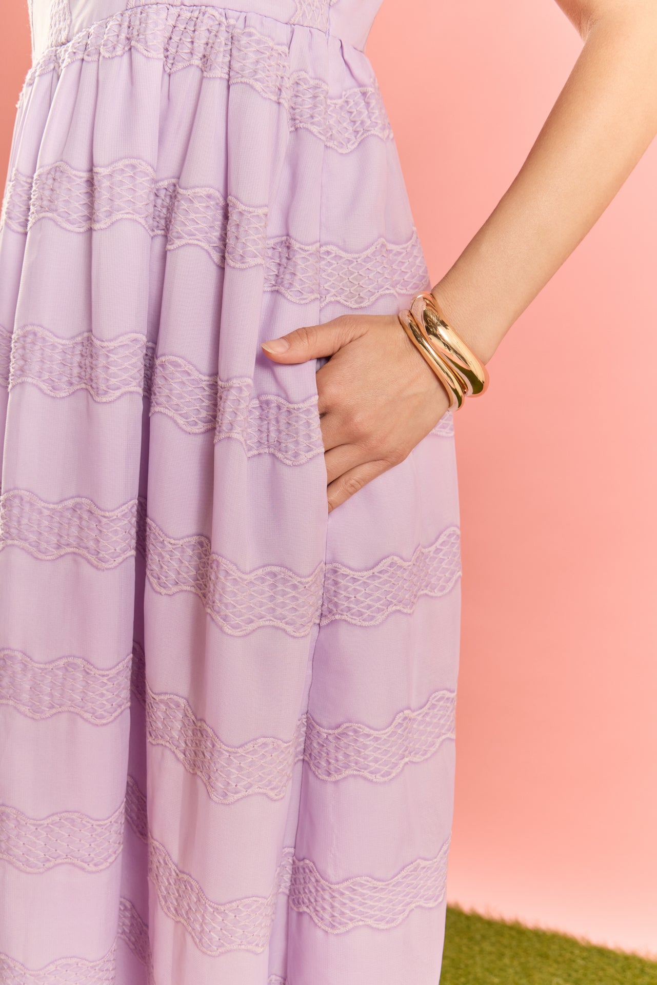 ENGLISH FACTORY - Embroidered Chiffon Sleeveless Midi Dress - DRESSES available at Objectrare