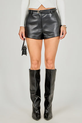 ENDLESS ROSE - Leather Shorts - SHORTS available at Objectrare