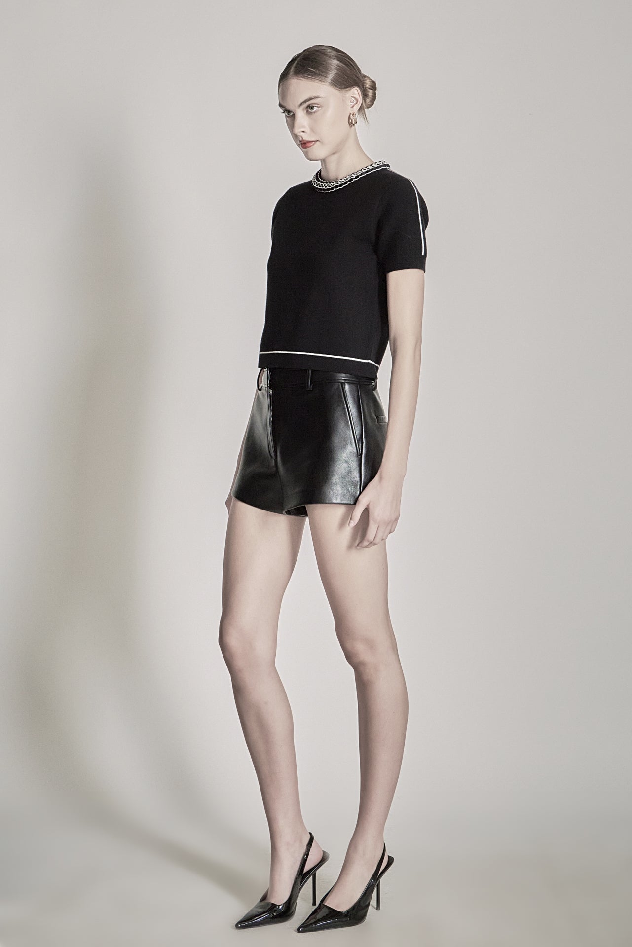 ENDLESS ROSE - Jade Leather Shorts - SHORTS available at Objectrare