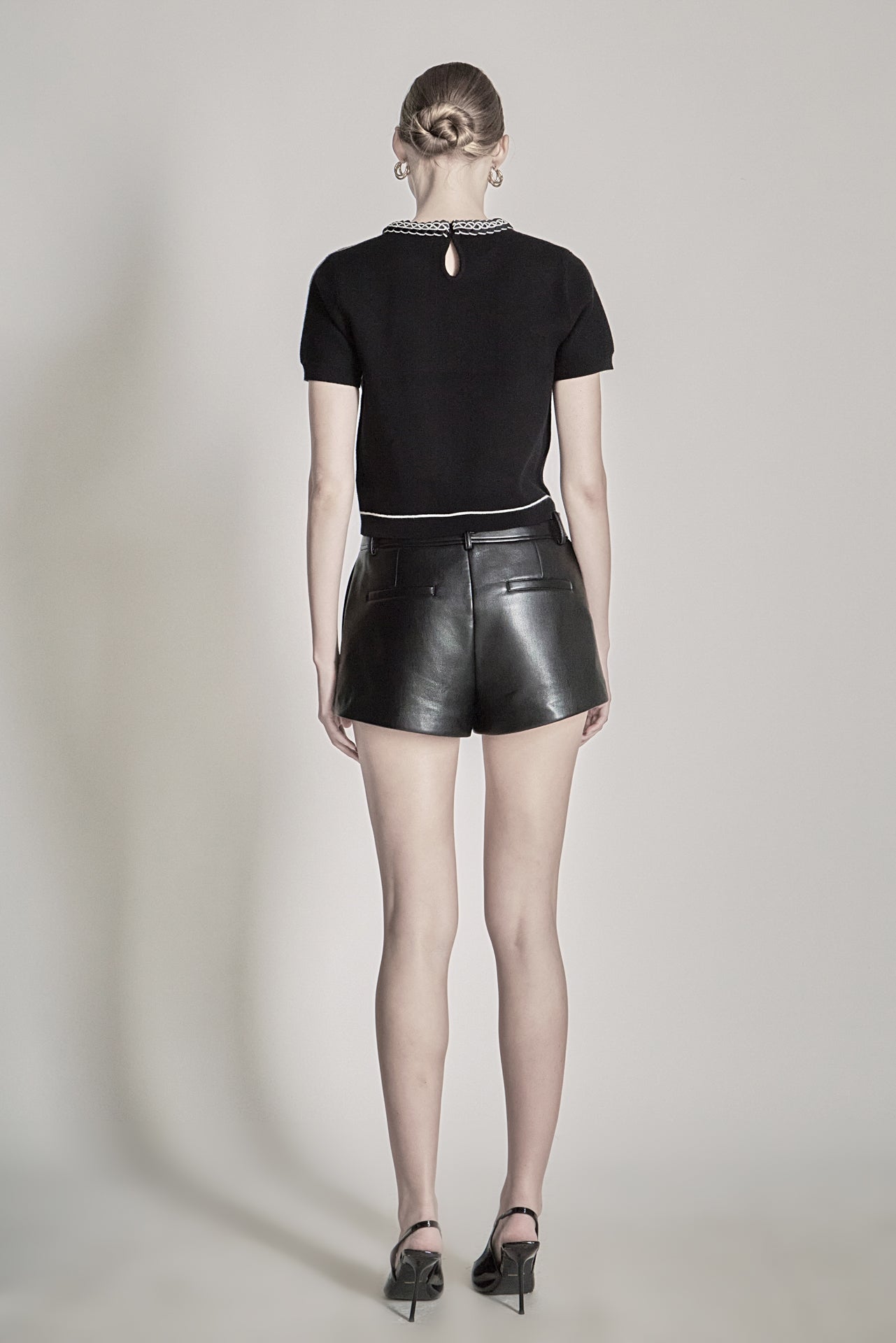 ENDLESS ROSE - Jade Leather Shorts - SHORTS available at Objectrare