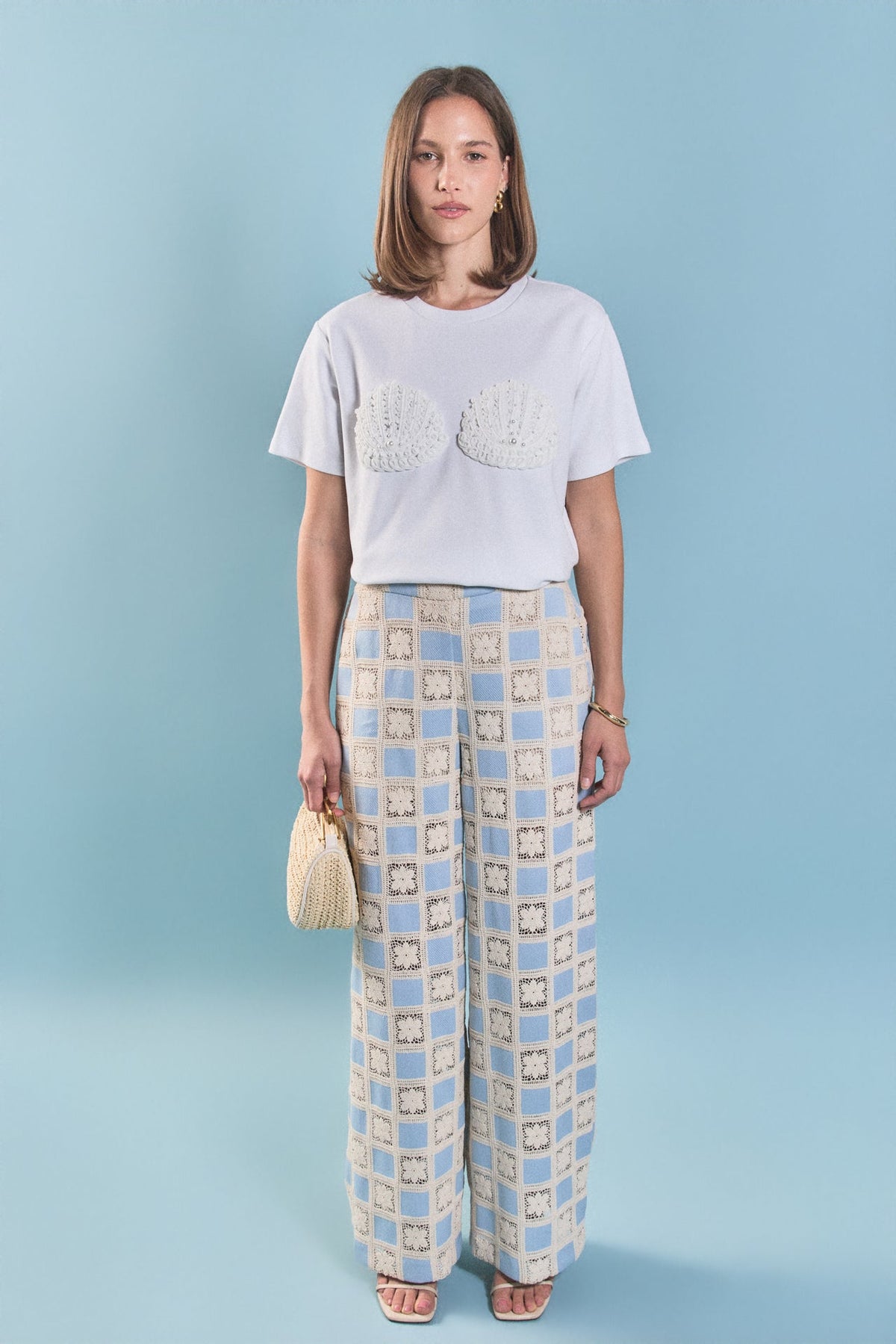 ENGLISH FACTORY - Pearl Seashell T-Shirt - TOPS available at Objectrare