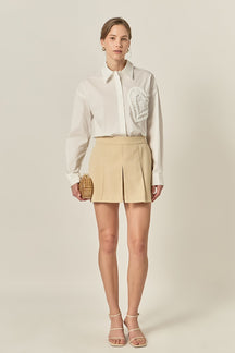 ENGLISH FACTORY - Pearl Heart Button Up Shirt - SHIRTS & BLOUSES available at Objectrare