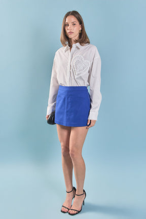 ENGLISH FACTORY - Pearl Heart Button Up Shirt - SHIRTS & BLOUSES available at Objectrare