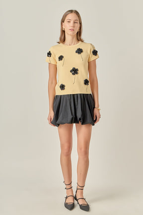 3D Flower Knit Top