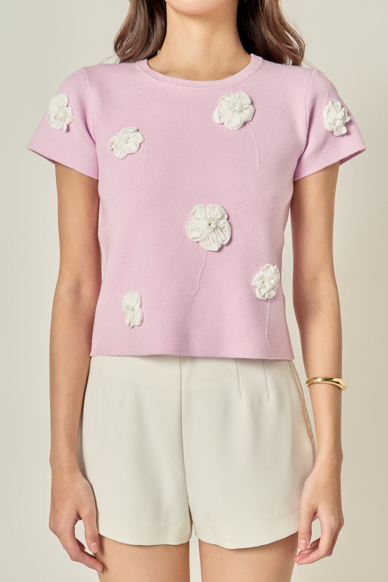 ENGLISH FACTORY - 3D Flower Knit Top - TOPS available at Objectrare