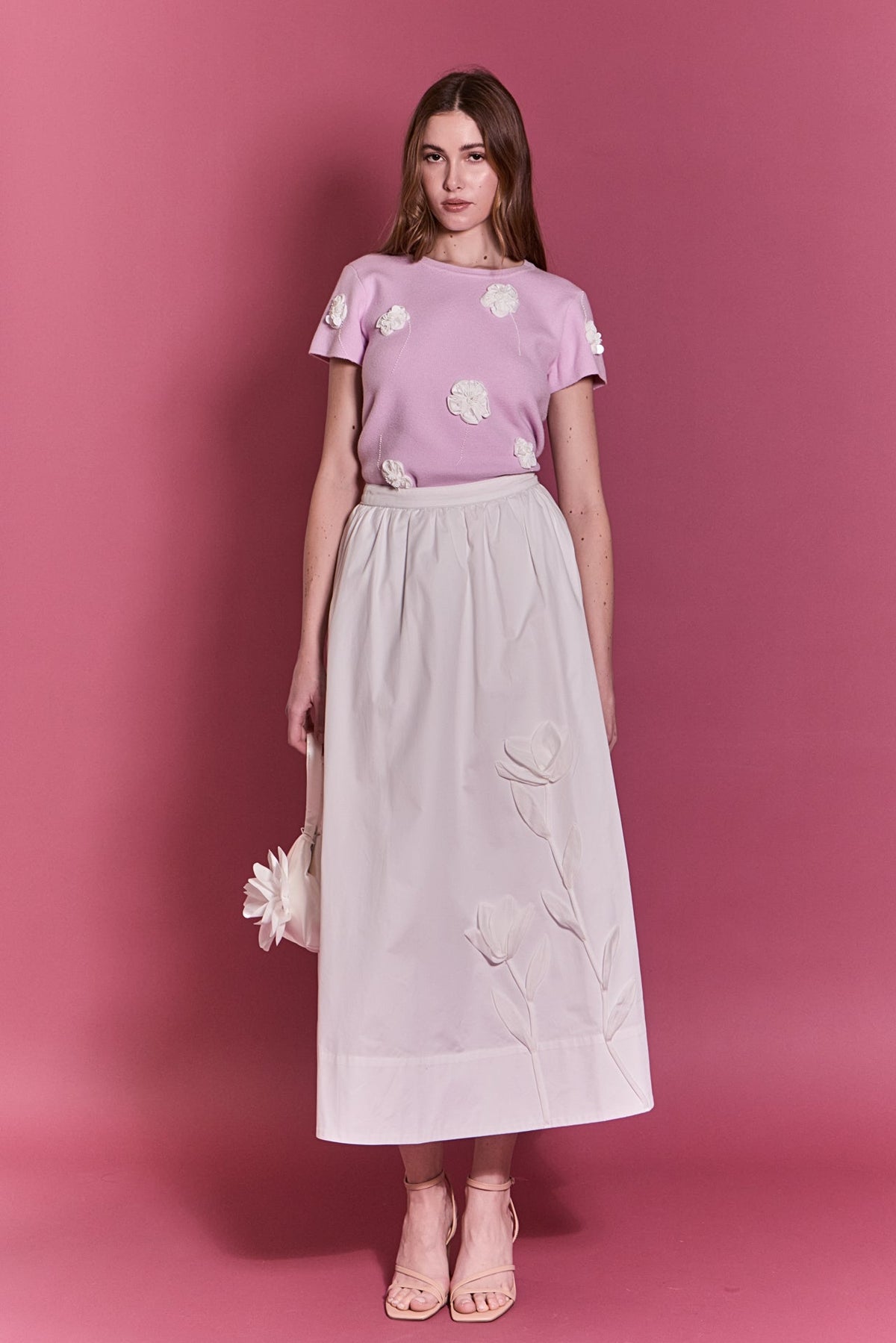 ENGLISH FACTORY - 3D Flower Knit Top - TOPS available at Objectrare